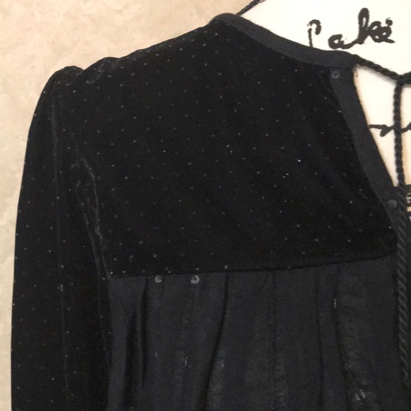 [Zara] sequined velvet peasant blouse - Picture 7 of 13